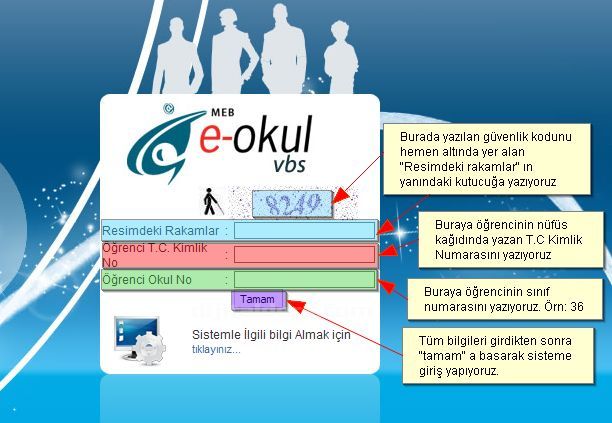 E-okulun Kullanımı Öğrenci - Veli Girişleri
