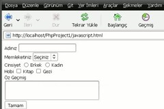 Javascriptle Form Kontrol&uuml;